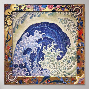 Poster Onda Feminina, Hokusai