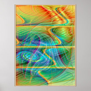 Poster Onda Fractal do ouro