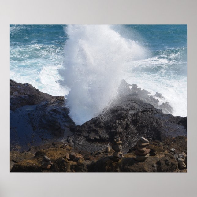 Pôster Onda nas rochas (Frente)