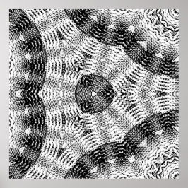 Poster Onda Senoidal Xadrez Distorcida Espelhada 8x8x3x
