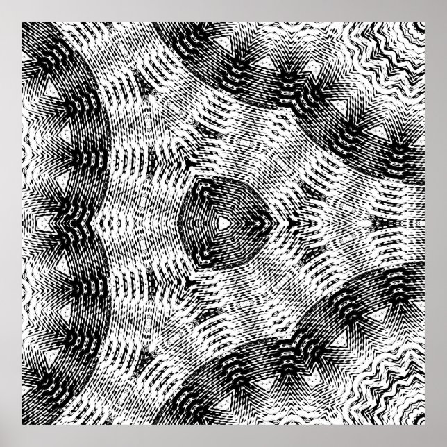 Poster Onda Senoidal Xadrez Distorcida Espelhada 8x8x3x (Frente)