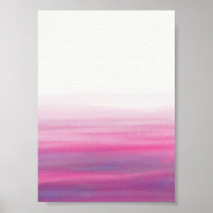 Poster Ondas Aquarela Rosa Roxo