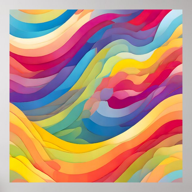 Poster Ondas arco-íris (Frente)