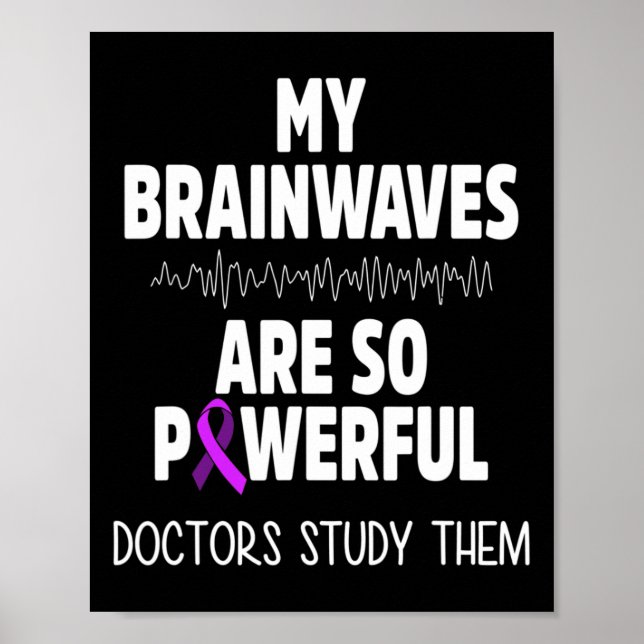 Poster Ondas Cerebrais de Conscientização da Epilepsia Gu (Frente)