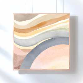 Pôster Ondas Contemporâneas | Aquarela Moderna Neutra