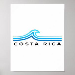 Poster Ondas da Costa Rica Vintage Homens Mulheres Menina