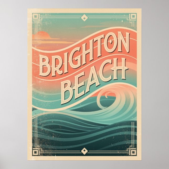 Poster Ondas da Praia de Brighton (Frente)