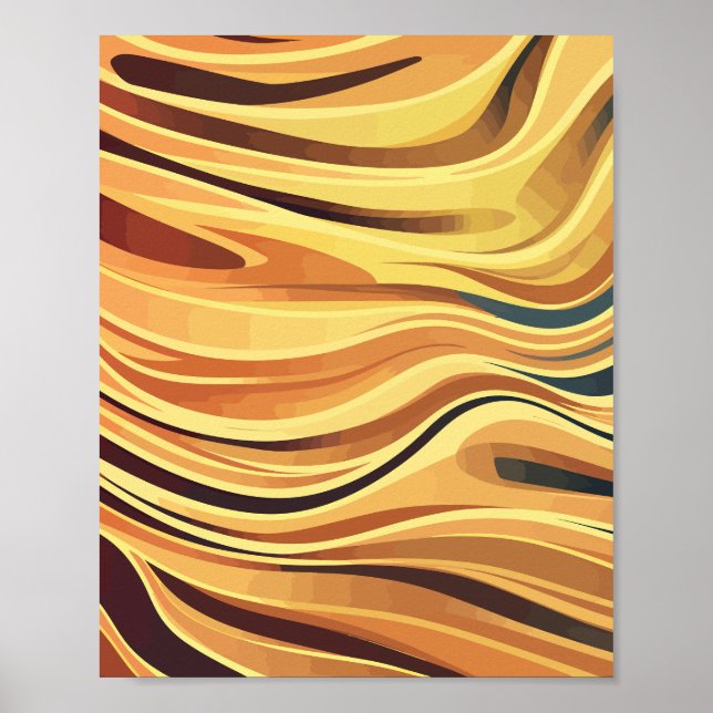 Poster Ondas de Abstrato aquecidas (Frente)