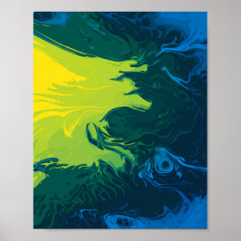 Poster Ondas de Cor Líquida Abstrata