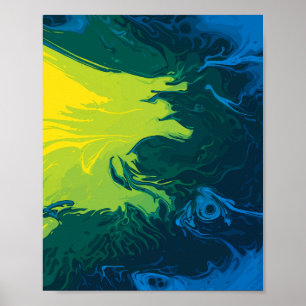 Poster Ondas de Cor Líquida Abstrata