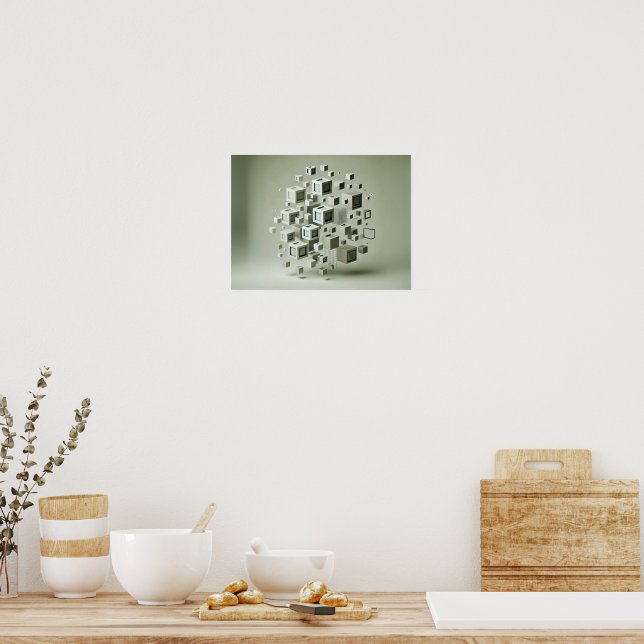 Poster Ondas de gradiente suave - Arte de parede Abstrato (Cozinha)