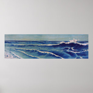 Pôster Ondas de Hatō Zu - Uehara Konen. Japonês Woodblo