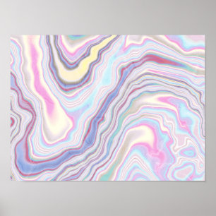Poster Ondas de Mármore Sonho Pastel