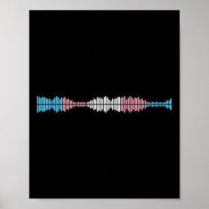Poster Ondas de Música Sutil Bandeira do Orgulho Trans Tr