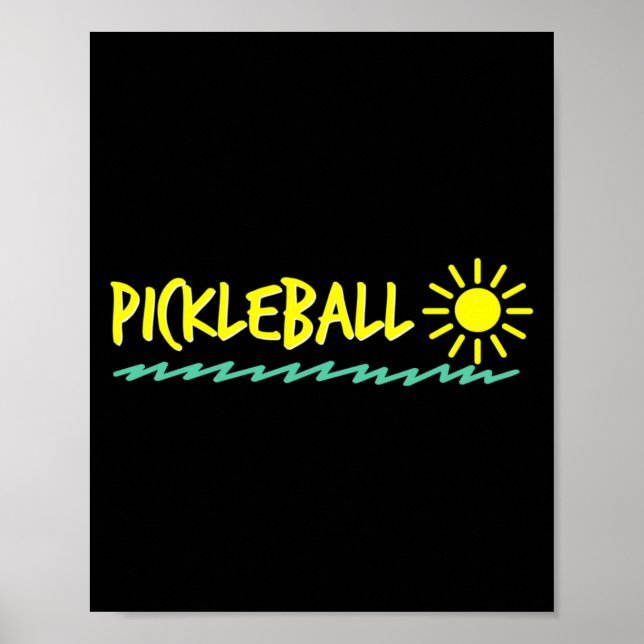 Poster Ondas de sol e manga longa de pickleball  (Frente)