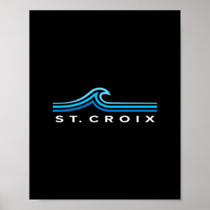 Poster Ondas de St Croix Vintage Homens Mulheres Meninas