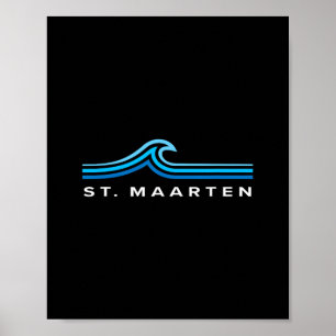 Poster Ondas de St Maarten Vintage Homens Mulheres Menina