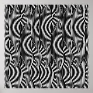 Poster Ondas decorativas decorativas sem costura, pétalas