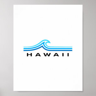 Poster Ondas do Havaí Vintage Homens Mulheres Meninos Sou