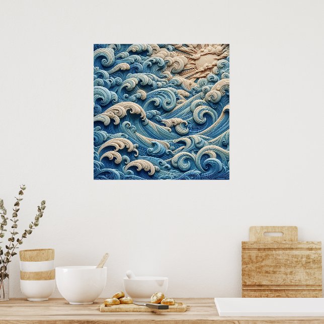 Poster Ondas do Oceano (Cozinha)