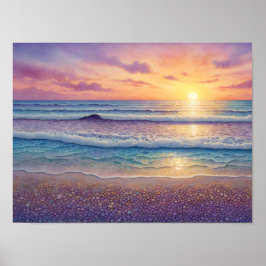 Poster Ondas e Arte de Praia Lindos