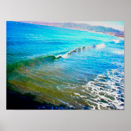 Poster Ondas em Aquarela
