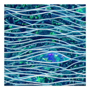 Pôster Ondas Fracionadas de Capa de abstrato 19