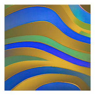 Pôster Ondas Fracionadas de Capa de abstrato 25