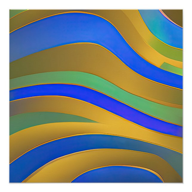 Pôster Ondas Fracionadas de Capa de abstrato 25 (Frente)