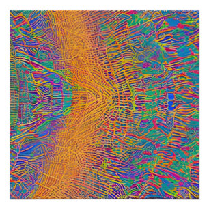 Pôster Ondas Fracionadas de Capa de abstrato 27