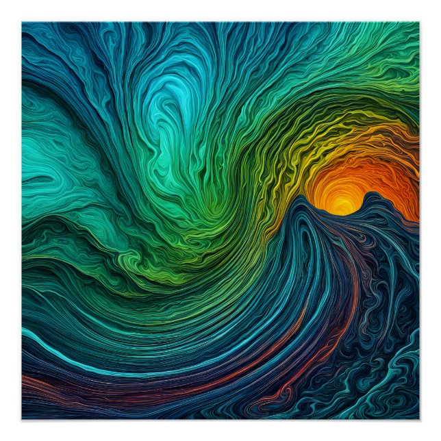 Pôster Ondas Fractais de Abstrato de "Desaparecimento do  (Frente)
