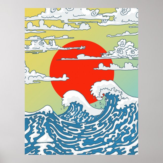 Poster Ondas Japonesas (Frente)