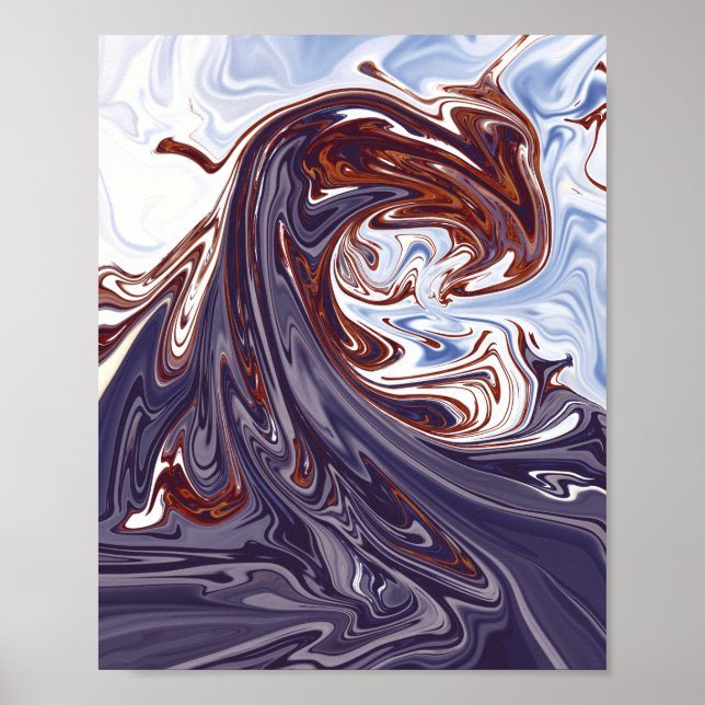 Poster ondas monstruosas | Melhor pintura de abstrato (Frente)