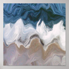 Pôster ondas na praia