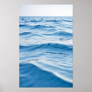 Poster Ondas Oceanas Natureza Azul Água Superfície Praia