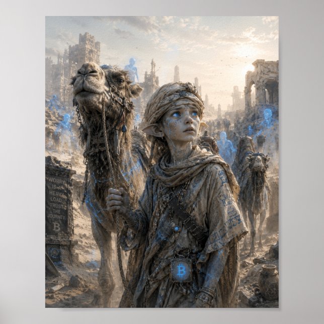 Poster Ondas / Pastor de Camelos / Deserto (Frente)