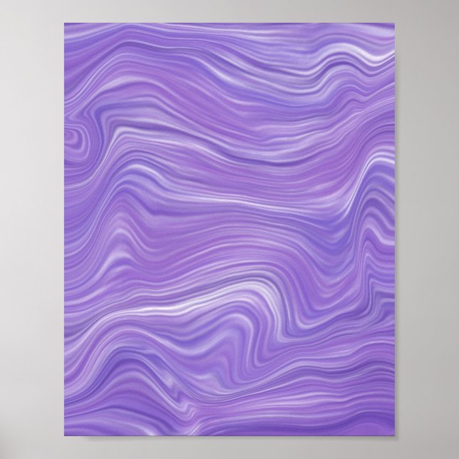 Poster Ondas Roxas Fluindo (Frente)