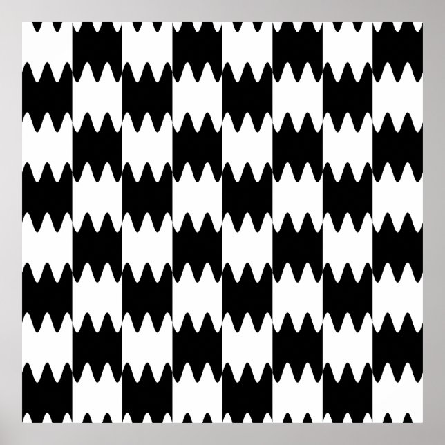 Poster Ondas Senoidais Xadrez (Frente)
