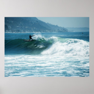 Pôster Ondas surfando de Malibu