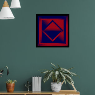 Poster Ondas Vermelhas e Roxas