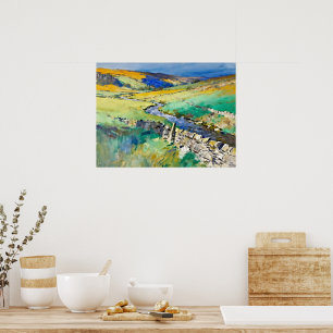 Poster "Onde a água canta" - Uma paisagem de Yorkshire
