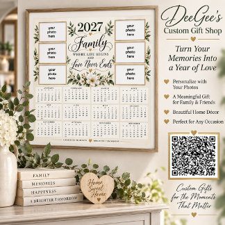 Poster Onde a Vida Começa Calendário de Fotos de Família