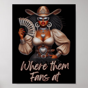 Poster Onde Eles Ventilam Em Boots Na Linha Da Cowgirl Do