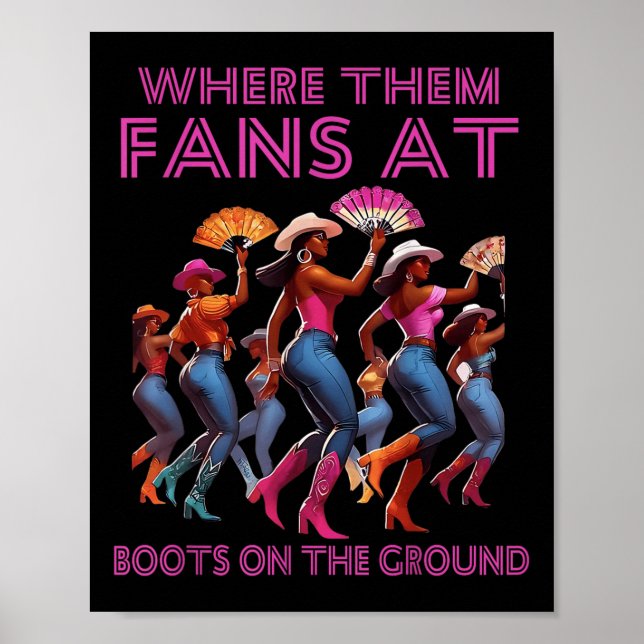Poster Onde Eles Ventilam Em Botas Engraçadas No Chão (Frente)