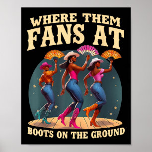 Poster Onde Eles Ventilam Em Botas Na Dançarina Negra Da