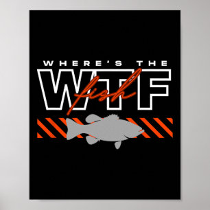 Poster Onde está o peixe Wtf masculino de Piada