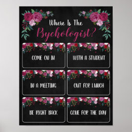 Poster Onde está o Sinal de Porta do Escritório Psicólogo