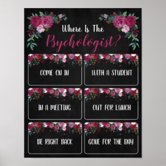 Poster Onde está o Sinal de Porta do Escritório Psicólogo