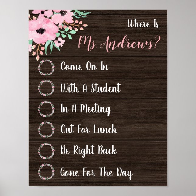 Poster Onde está o Sinal de Porta do Professor (Frente)