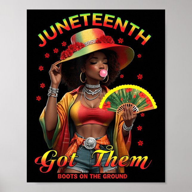 Poster Onde Estão Aqueles Fãs Em Juneteenth Botas De Cowg (Frente)